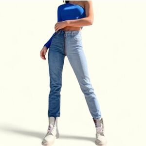 Revice Two Toned Denim Zipper Jeans